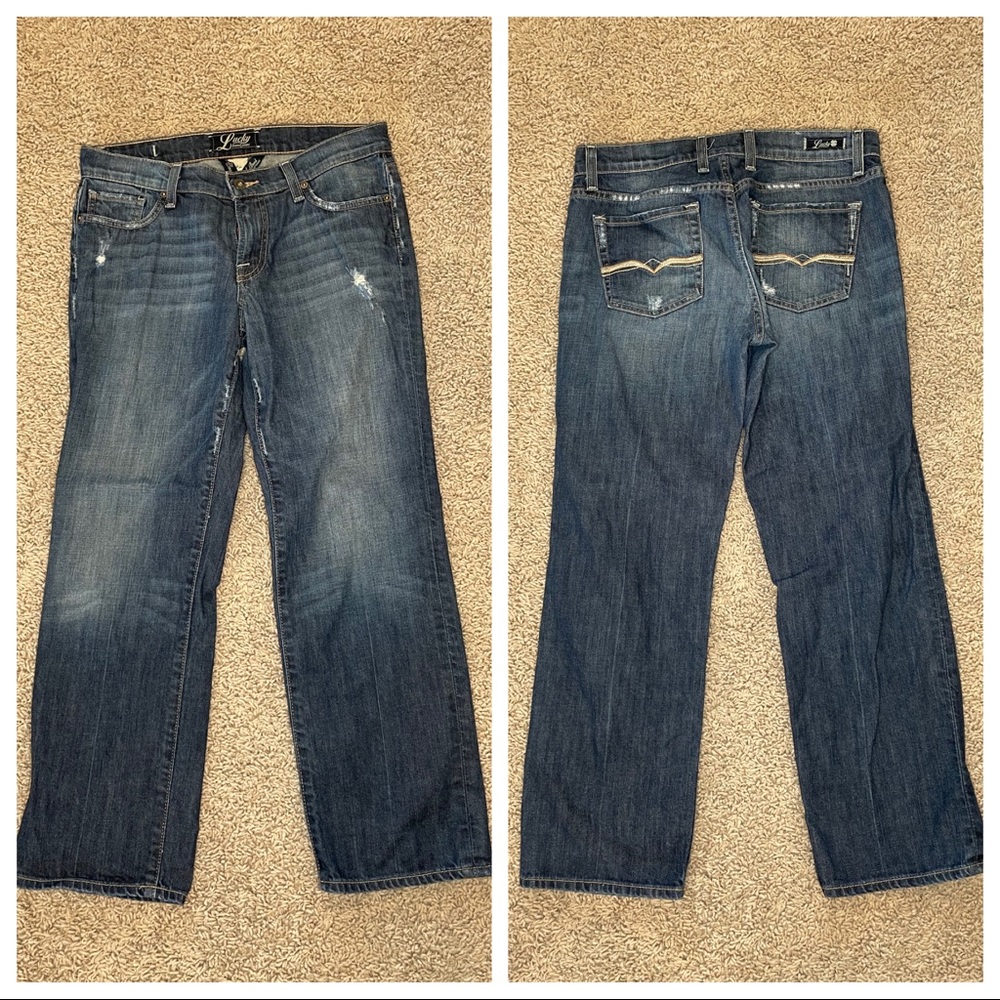 Lucky Brand Distressed Crop Jeans Blue Size 4/27